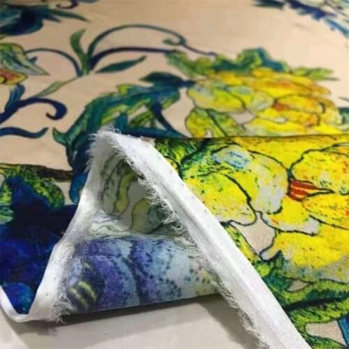 Silk Fabrics Fashion Custom-made 19 Mumi Stretch Satin Dress Garments Custom Shirts High-end Silk Fabrics African Print