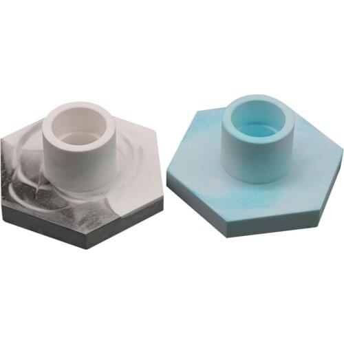 Hexagon Silicone Concrete Flower Pot Mold Silicone Candle Holder Mold Succulent Flower Pot Mould Candlestick Mold
