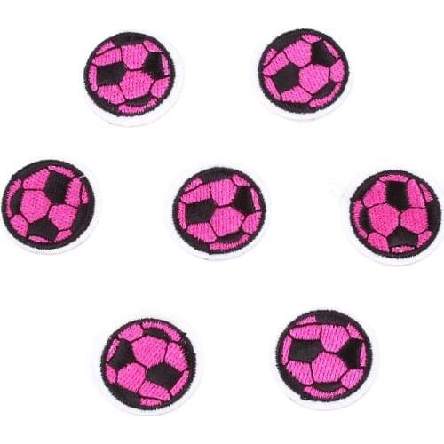 10pcs/lot Iron On Small Football Patch Embroidered Cartoon Sport Ball Stickers Diy Garments Jeans appliques sew Coats Badge
