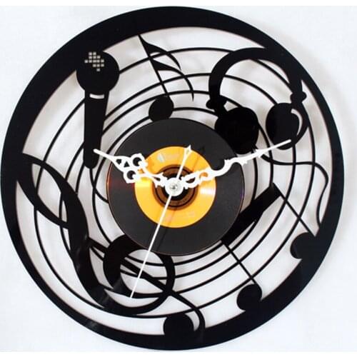 Vinyl Wall Clock Modern Design Music Theme 3D Stickers Creative CD Record Clocks Acrylic Wall Watches Home Decor Silent