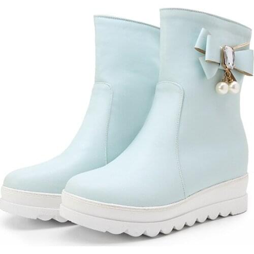 Winter in 2018 new product platform diamond bow bigger sizes boots female tide of 40 to 43, 181022