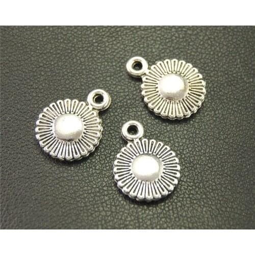 10pcs Silver Color Flower Charm Jewelry Making DIY Handmade Craft 16x12mm A1907