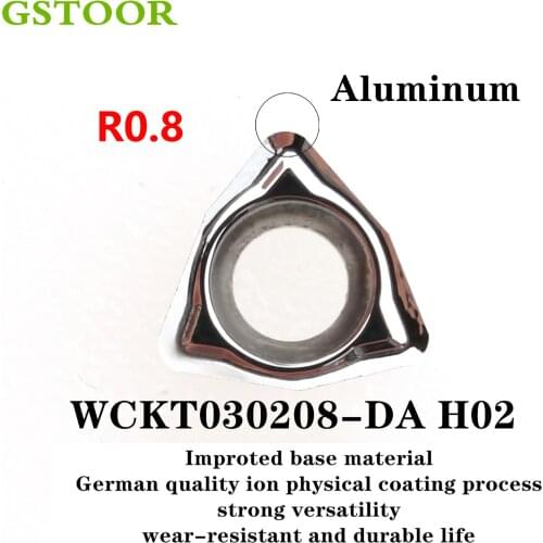 10PCS U Drill Inserts WCKT 030208 DA WCKT040208 WCKT050308 WCKT060308 WCKT080412 DA H02 For Aluminum Lathe Cutter