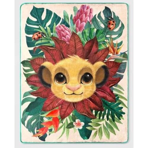 150x200cm Disney Simba Lion King Blanket Mickey Mouse Lightweight Thin One Layer Flannel Summer Blankets Throw Drop Shipping