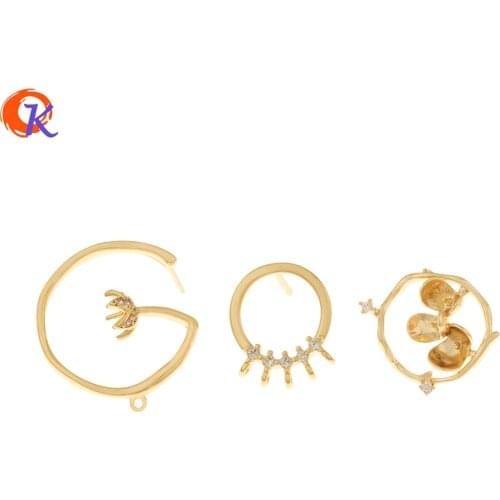 Cordial Design 20Pcs Jewelry Accessories/Earrings Findings/Genuine Gold Plating/DIY Jewelry Making/Hand Made/CZ Earrings Stud