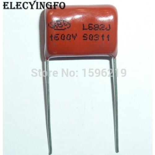 20pcs CBB capacitor 682 1600V 682J 1.6KV 6800pF 6.8nF P15 CBB81 Metallized Polypropylene Film Capacitor