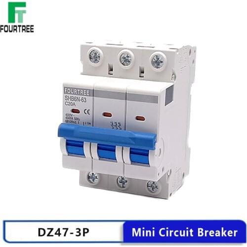 3 Pole Din Rail Mini Circuit Breaker Household Air Switch Distribution Box Mechanical Equipment Motor Protection Laser Printing