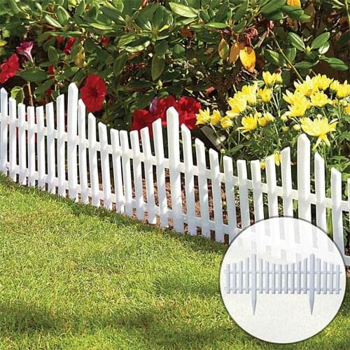 4PCS/set Garden Fence Garden Border Decorative Fence Picket Fence Plastic Garden Border Edge Garden Yard Wedding Decor Wholesale