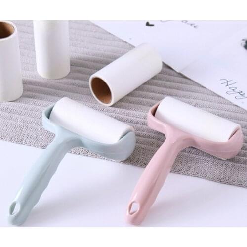 5 Rolls + 1 Handle Super Sticky Paper Roller For Clothes Lint Rolling Remover Sofa Curtain Fabric Pet Hair Dust Fuzz Removal