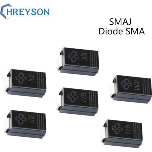 50Pcs SMD TVS Diode SMAJ5.0A SMAJ6.0A SMAJ6.5A SMAJ6.8A SMAJ7.0A SMAJ7.5CA SMAJ8.0CA SMAJ8.5CA SMAJ9.0CA SMAJ10CA 400W 5A SMA