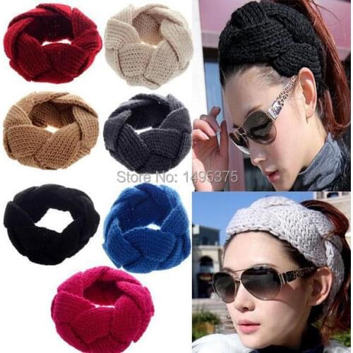 600pcs/lot Crochet Twist Knitted Head wrap Headband Winter Warmer Wide Crochet Hair Band 20 color for choose