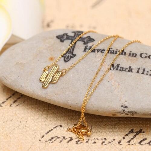 PROMOTIONFree shipping Fashion Real platting Cactus Gold Silver Jewelry Long Chain Pendants&Necklaces Choker Necklace girl 2020
