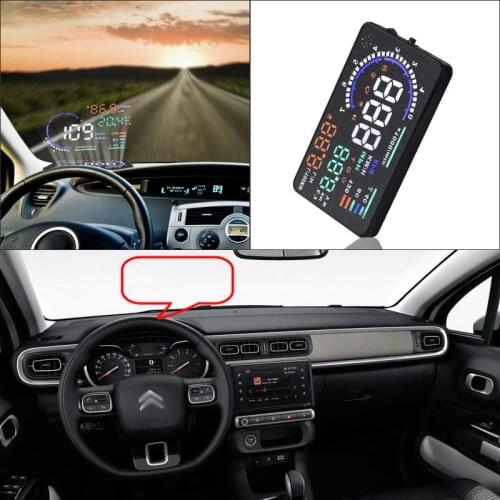 For Citroen C3/C4/C5/C6 2010-2019 Car OBD HUD Head Up Display Saft AUTO Driving Screen Projector Windshield