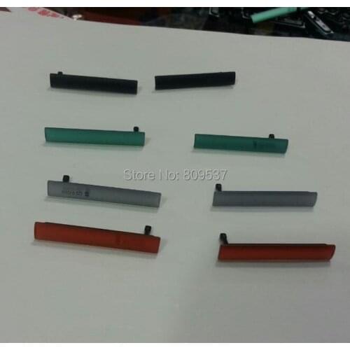 For Xperia Z3 Compact D5803 D5833 Micro SD USB & SIM Slot Port Anti-dust Cover Plugs Cyan Black White Orange 10pcs/lot