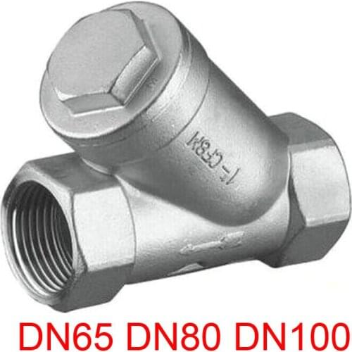 DN65 DN80 DN100 2.5'' 3'' 4'' Y strainer female thread 304 stainless steel Y filter pipe strainer valve ss304
