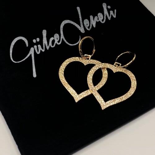GULCE DERELI, HEART EARRINGS, HOOP EARRINGS, CHARM EARRINGS, GIFT BOX, GOLD/SILVER PLATED
