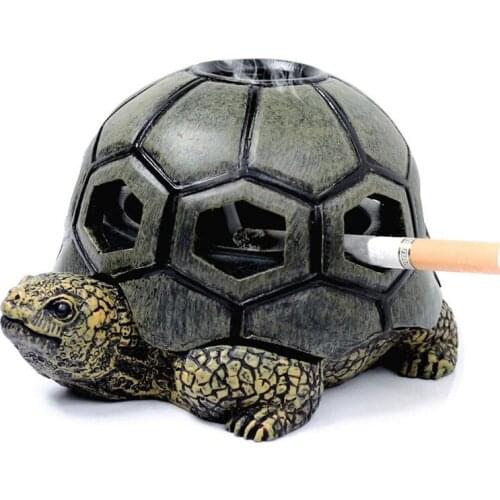 Quality Creative Resin Turtle Smoke Cigarette Ash Tray Crafts Decoration Ashtray For Home Outdoor Office Car Boyfriend Gift Home