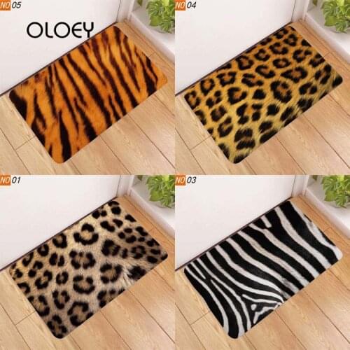 40 * 60cm Leopard Zebra Toilet Door Mat Goose Down Non-slip Carpet Kitchen Living Room Floor Mat Bedroom Decorative Floor Mat