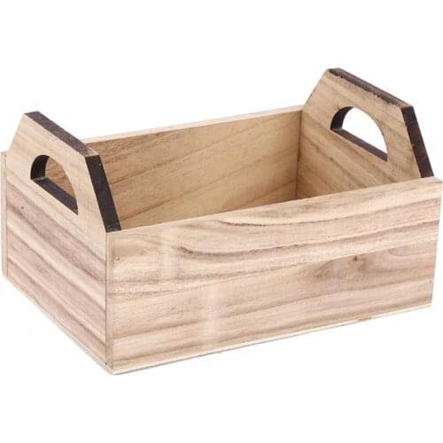 Creative Rectangular Wooden Desktop Storage Basket Desk Sundries Organizer Box Home Table Decoration