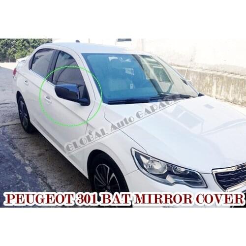 For Peugeot 301 Bat Mirror Cover 2012 2013 2014 2015 2016 2017 2018 2019 Glossy Piano Black Wing Car Styling Auto Universal