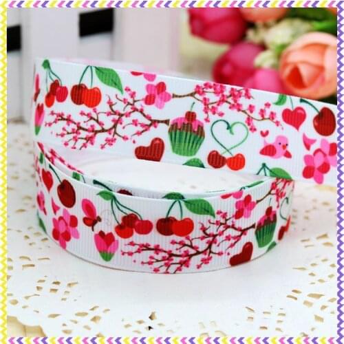 7/8'' Free shipping bird flowers printed grosgrain ribbon headwear hair bow diy party decoration wholesale OEM 22mm B638