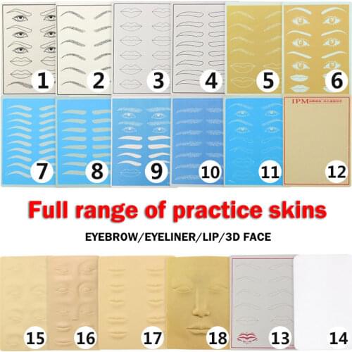Microblading Permanent Makeup Eyebrow Lips beginner Training Skin Blank Tattoo Practice Skin Sheet 20 x 15 cm