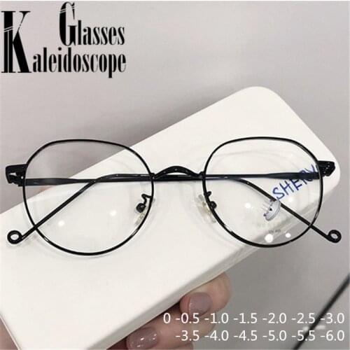 Polygon Finished Myopia Glasses Men Women Computer Anti-blue light Eyeglasses Frame Shortsighted Prescription Glasses -1.5 2.0