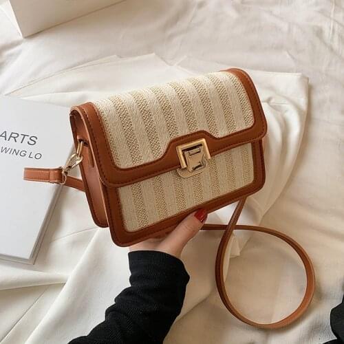Fashion Striped Summer Crossbody Bag for Women Designer Handbag Small Shoulder Bag Lady Travel Beach Messenger Bag Girl Tote bag