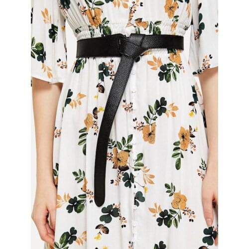 Angry Snake Fashion Women Belt No-buckle Black High Quality Fashion Tie Long Belt For Women Female Belt