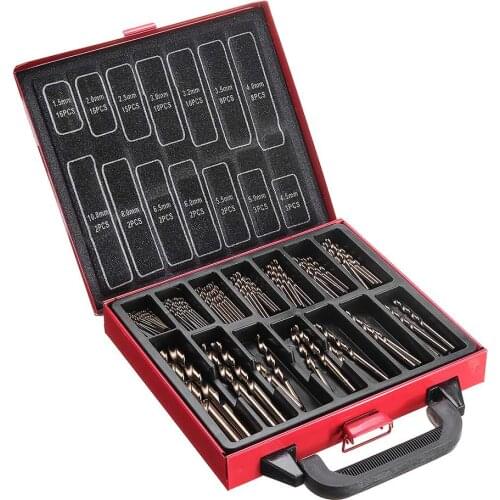 99Pcs M35 Cobalt Drill Bit Set 1.5-10mm Titanium HSS Twist Drill Bits with Metal Case for Stainless Steel Wood Metal Drilling