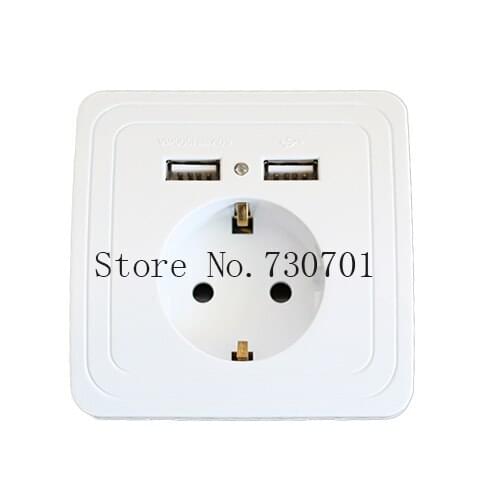 Send from Russian )minitiger Best Dual USB Port 2100mA Wall Charger Adapter With Usb EU Standard Plug Wall Socket
