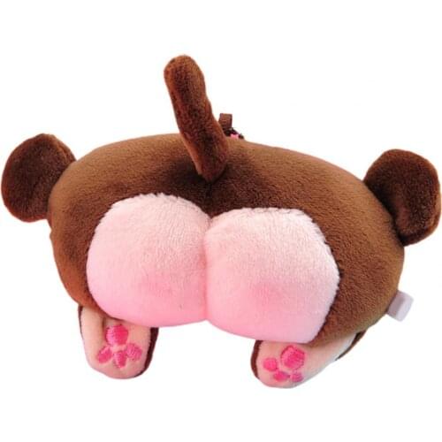 Plush Cartoon Pendant Car Charm PP Cotton Soft Corgi Cat Butt Shape Doll Pendant for Decoration Kid Toys Gift