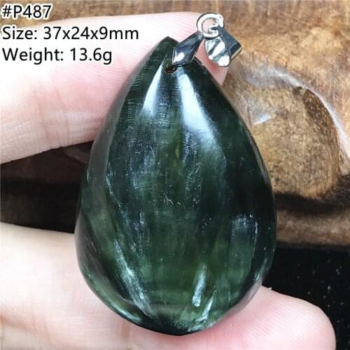 Top Natural Green Seraphinite Pendant Jewelry For Woman Men Healing Gift Crystal Silver 37x24x9mm Beads Stone Gemstone AAAAA