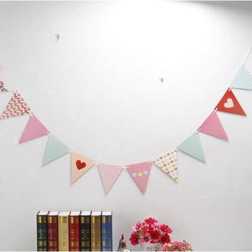 Girls Party Bunting 1 Banner Flags Per Bunting Length 2.5m Party Favors kids boy Mickey Happy Birthday Decoration party supplies