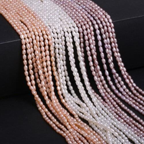 Freshwater Pearl Rice-shaped Loose Beads For DIY Bracelet Earring Necklace Sewing Craft Jewelry Accessory