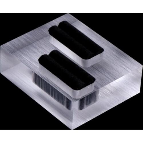 Clear Acrylic Double Rings Display Stand Jewelry Store Showcase Holder Organizer