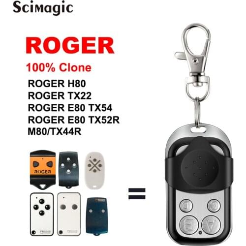 ROGER H80 TX22 Remote Garage Door Opener Barrier Gate Control ROGER TX54R TX52R Remote Control Garage Door 433,92Mhz Gate