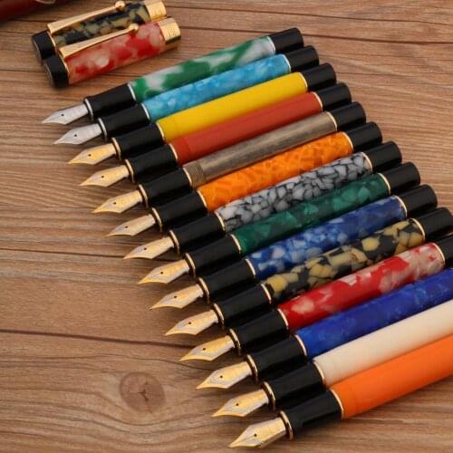 Luxury quality jinhao 100 Fountain Pen Century Tofu Acrylic Retro spinning elegante signature calligraphy fude pen Stationery