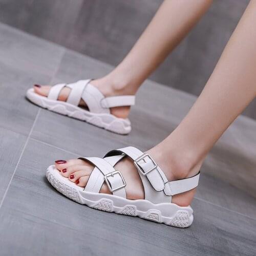 Fashion Casual Womens Sandals Flat Roman Womens Slippers Flat Wedge Womens Martins Shoes Zapatillas Mujer Female Footwear