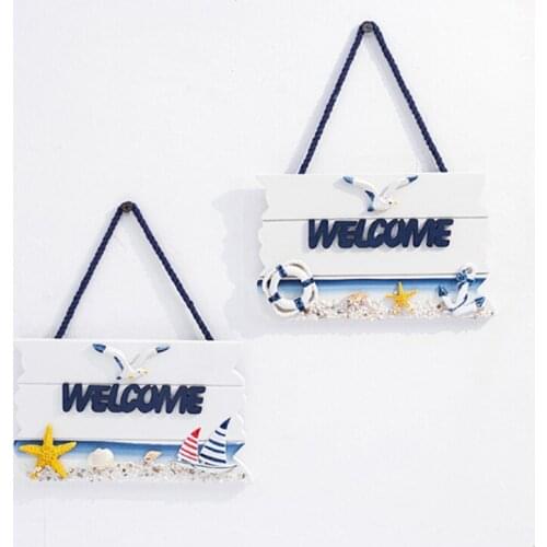 Mediterranean Style Marine Nautical Welcome Brand Ocean Photo Wall Hanging Listing Wooden Crafts Ornaments Home Room Decoration