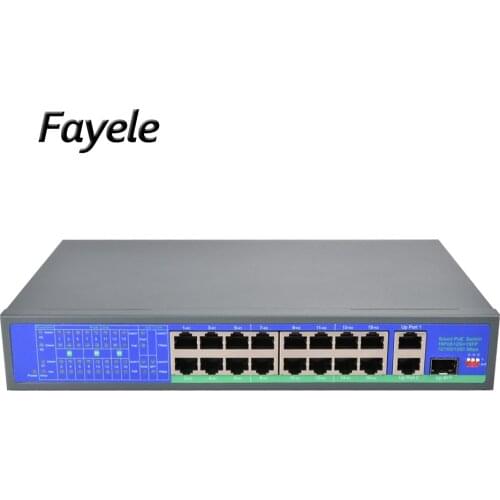 CCTV Standard DC48V 16CH POE switch Gigabit 10/100/1000Mpbs RJ45 15.4W/30W IEEE 802.3af/802.3at 250W For CCTV POE IP Camera 250m