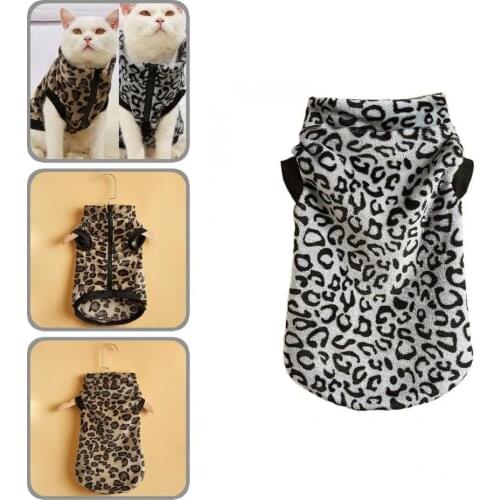 Unisex Cozy Cat Dog Two-legged Vest Clothes Sleeveless Pet Winter Vest Leopard Print for Autumn Winter