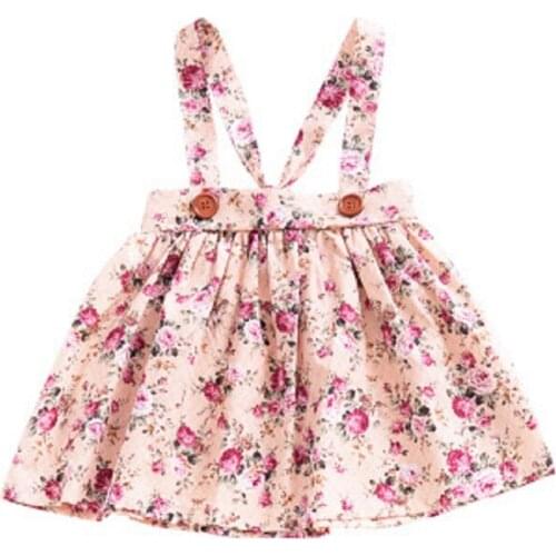 Hot sell Newborn Toddler Baby Girls Skirt Sleeveless Floral Party Princess Bib Strap Skirt Outfits