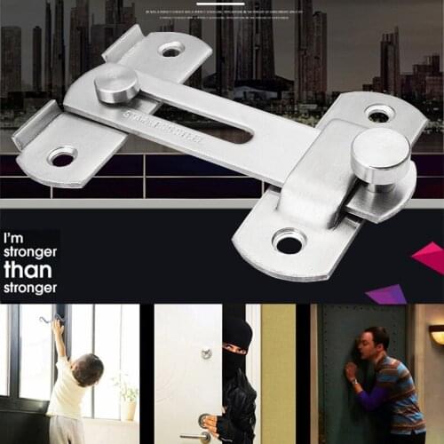 Stainless Steel Sliding Latch Slide Bolt Latch Security Door Locker Deadbolt Lock Door Latch Mechanical Lock Sliding Door Locker