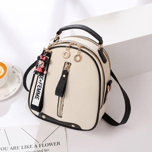 Disney mickey mouse pu backpack lady shoulder bag cartoon fashion handbag messenger bag