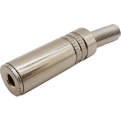 1Pcs Metal 3.5mm Female Jack Socket Stereo 3 Pole Audio Headphone Solder Wire Connector