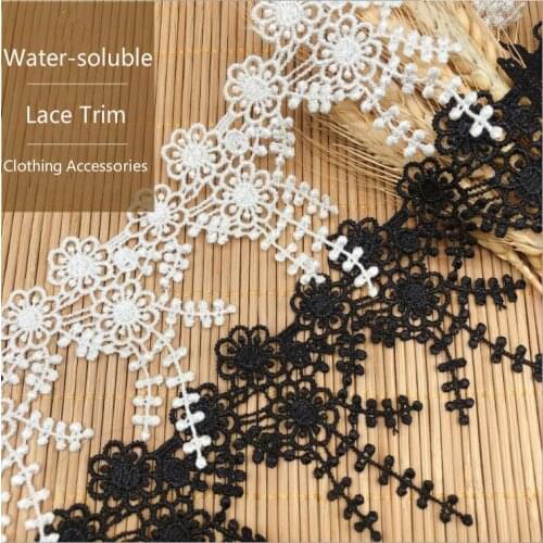 15Yard/Lot Water-soluble Tassel Lace Trim Embroidery Lace Fabric Clothing Dress Curtain Accessories 8CM Wholesale