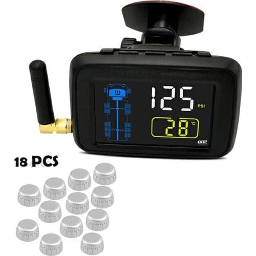 18 Sensors External Truck Heavry Duty Wheel PSI Trailer Can Bus Car TPMS Car Tire Monitoring System China Supply