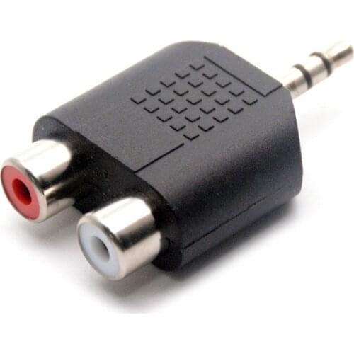 2 Pcs/lot M/F Connector 3.5mm Stereo Male To 2X RCA Female Adapter Male Jack Out Plug To 2 RCA Female Splitter Adapter