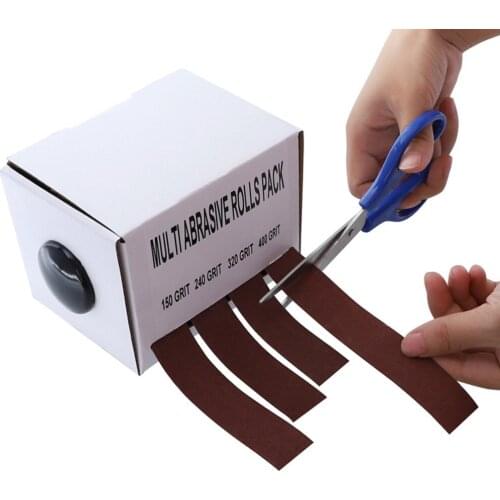 4 Roll/Box 150-400# Grit Sandpaper 25mm*6M Dry Grinding Emery Sanding Belt Drawable Sand Paper Roll For Polishing Abrasive